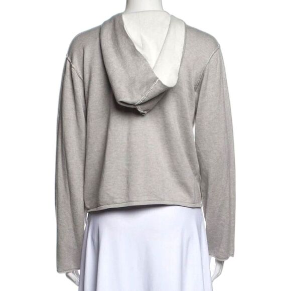 ATM Cashmere Sweatshirt Jacket Hooded Gray Zip Up Womens XS 0 2 $450 MSRP - Picture 5 of 10